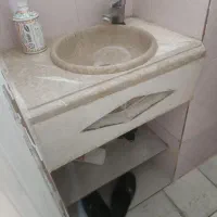 سنگ روشویی بزرگ و باکس و آینه