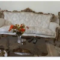 مبل ۹ نفره وناهار خوری ۶ نفره استیل ورق طلا|مبلمان خانگی و میز عسلی|نوشهر, |دیوار