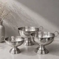 سرویس پنج پارچه نقره ای طرح ساده