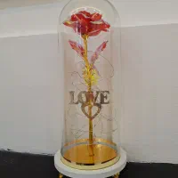 چراغ خواب گل رز شیشه ای فانتزی