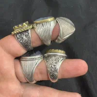 ۵عدد انگشتر شجر قاعن کلکسیونی کار دست ۹۲۵ مهر دار