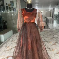 پیراهن مجلسی شیک رنگ سال قهوه ای زیبا|لباس|رضوانشهر, |دیوار