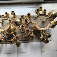 دو عدد لوستر ۱۵ شاخه‌ای طلایی