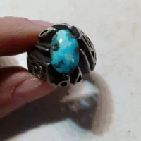 انگشتر نقره با نگین فیروزه