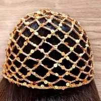 کلاه توری قلاب بافی پولکی دستبافت