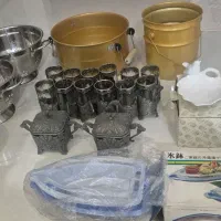 سرویس چایخوری پیوتر .کریستال سینی و ابکش استیل