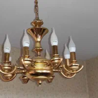 یک جفت لوستر ۸ شاخه آب طلا کاری شده اصل|لوستر و چراغ آویز|تهران, صادقیه|دیوار
