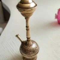 قلیون برنجی قلم کاری شده عتیقه