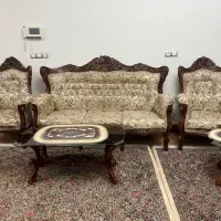 مبل سلطنتی ۹ نفره و ۳ میز جلو مبلی|مبلمان خانگی و میز عسلی|رفسنجان, |دیوار
