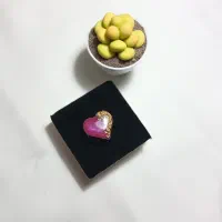 انگشتر رزین ورق طلا سرخابی قاب رنگ ثابت