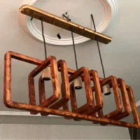 لوستر سه شاخه چوبی مینیمال|لوستر و چراغ آویز|کرج, گوهردشت|دیوار