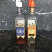 شیشه آبلیمو و آبغوره و کاسه بزرگ سفالی