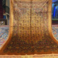 فرش دستبافت تمام ابریشم ۳متری زمینه طلایی|فرش|اصفهان, آفاران|دیوار