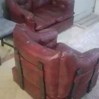مبل تمام چرم ۴ نفره  کاملا سالم و نو|مبلمان اداری|تهران, سعادت‌آباد|دیوار