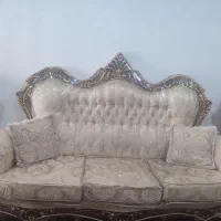 مبل استیل 9نفره همراه باسه عدد جلو مبلی|مبلمان خانگی و میز عسلی|رشت, نخودچر|دیوار