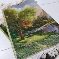 تابلوفرش منظره کلبه جنگلبان تابلو فرش دستبافت|تابلو فرش|مشهد, کوشش|دیوار