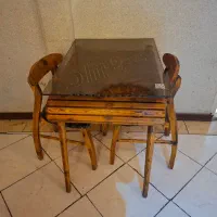 صندلی دنج با طراحی چوبی و شیشه‌ای زیبا و شیک|میز و صندلی غذاخوری|قم, صفائیه|دیوار