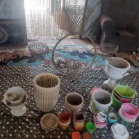 گلدان و جا گلدانی تزئینی و زیر گلدانی