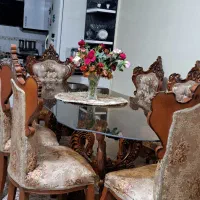 مبل سلطنتی ۹نفره ومیز ناهارخوری ۸نفره|مبلمان خانگی و میز عسلی|ملایر, |دیوار