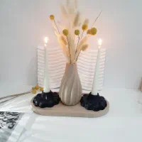 ست گلدان وشمعدان به همراه سینی بیضی