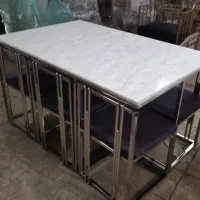میز ناهارخوری فلزی مستطیل ۶ نفره و ۸ نفره|میز و صندلی غذاخوری|تهران, شهرک چیتگر|دیوار