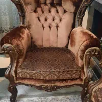 مبل استیل چوب مرغوب کار شده و رویه مخمل ۱۱ نفره