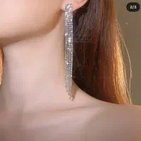گوشواره آویز نگینی رنگ ثابت|جواهرات|فلاورجان, |دیوار