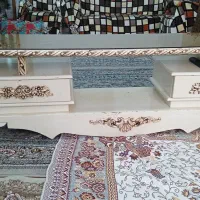 میز تلویزیون دست دوم سالم شیشه هم سالم
