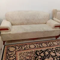 مبل کرم رنگ هفت نفره|مبلمان خانگی و میز عسلی|خمام, |دیوار