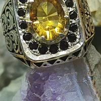 انگشتر سیترین جواهری رکاب دستساز گارنت کد ۲|جواهرات|اصفهان, شیخ اشراق|دیوار