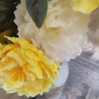 گل مصنوعی 3شاخه بزرگ همراه گلدان|گل مصنوعی|جوانرود, |دیوار