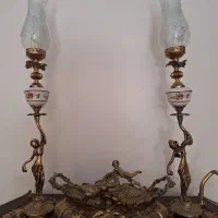 یک جفت شمعدان برنز قدیمی