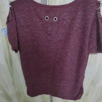 بلوزنیمه آستین لمه شنی