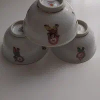 یک دست پیاله چینی طرح عروسکی