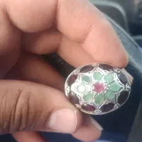 انگشتر هفت گنج زمرد و یاقوت