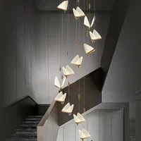 لوستر سقفی مدرن بلند پروانه  کریستالی|لوستر و چراغ آویز|تهران, چیتگر جنوبی|دیوار