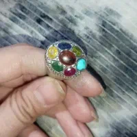 انگشتر هفت جواهر نقره