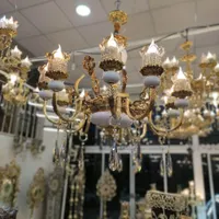 لوستر کنار سالنی برنجی لوسترجدید لوستر اصفهان.|لوستر و چراغ آویز|مشهد, طلاب|دیوار