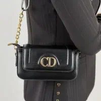 کیف زنانه مشکی بند زنجیری نونو