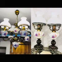 لوستر شمعدان اینه ایتالیایی عتیقه انتیک (کلکسیونی)