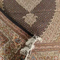 فرش دستبافت سرمه ایی رنگ ۱۲ متر ۳در۴ چهل رج ماهی