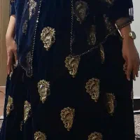 لباس محلی نو نو رنگ سورمه ای مخمل