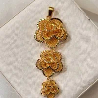 پلاک آبکاری طلا بسیار زیباوسبک مشابه طلا طرح فلاور