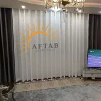 پرده  پانج حریر ساده ومخمل ترک