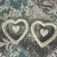 آویز قلبی حصیری