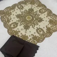 رومیزی سنگدوزی به همراه استری ساتن