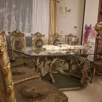 میل استیل همراه ناهار خوری ده نفره و میز شیشه ای|مبلمان خانگی و میز عسلی|تهران, کوهک|دیوار