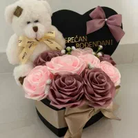 باکس گل های روبانی با عروسک|اسباببازی|اردبیل, |دیوار