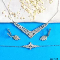 سرویس نقره طرح طلا سفید مدل gtx134