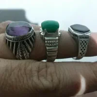 انگشتره نقره بانگینهای اصل وطبیعی ۳تاش باهم
